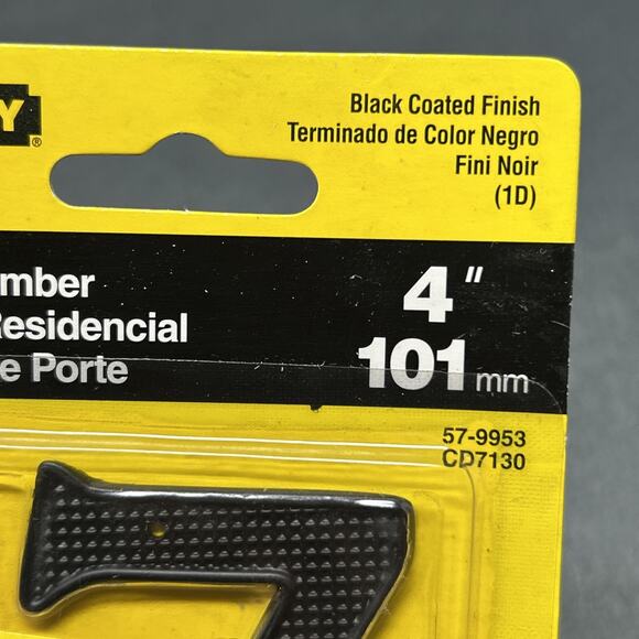 Vintage 2002 Stanley House Number 7 Black Finish 4" Metal Sign NOS Packaged - Picture 7 of 9